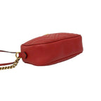 Gucci GG Marmont Quilted Leather Mini Chain Shoulder Bag Pochette Crossbody Red — view 7