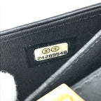 Chanel Logo Quilted Wallet Coin Case Black — view 8