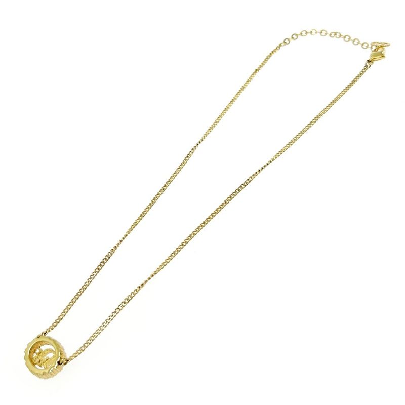 Christian Dior GP Rhinestone Logo Oval Necklace — view 5