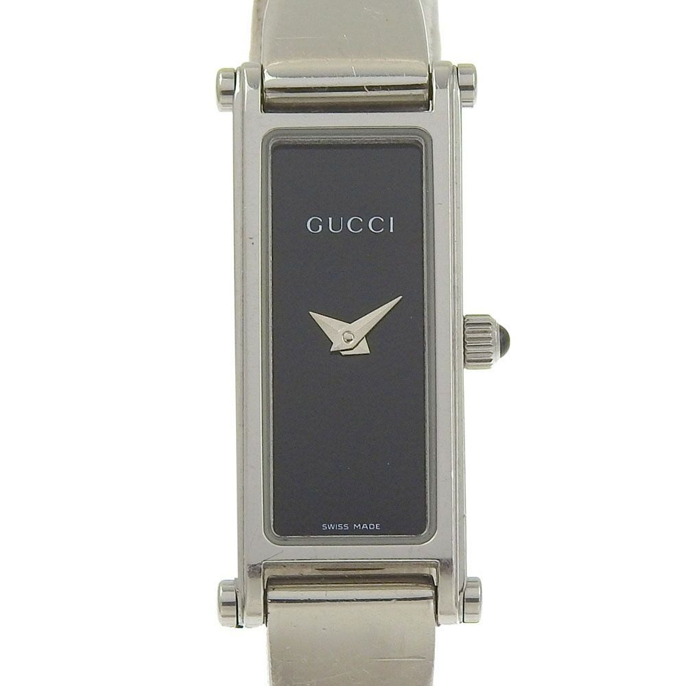 Gucci Stainless Steel Quartz Analog Display Black Dial Watch