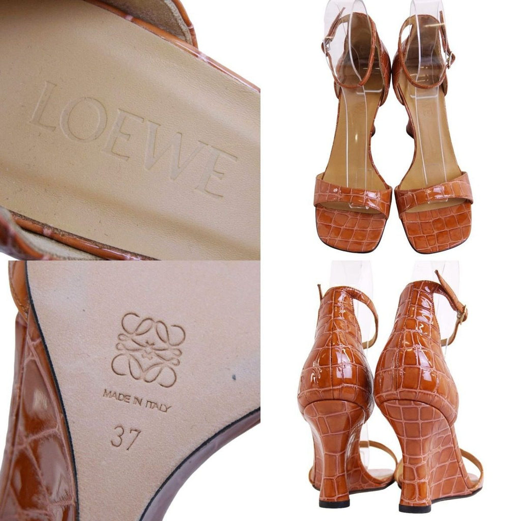 Loewe Sandals Ankle Strap Croco — view 9