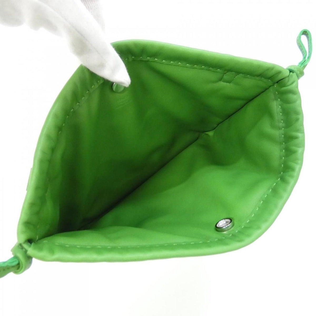 Hermes Pillow Pouch Silver Vert Yucca — view 6