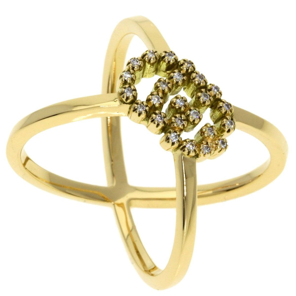 Gucci GG Running Diamond Ring 18K Yellow Gold