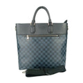 Louis Vuitton Tote Bag Newport Navy Silver Hardware Damier Cobalt Canvas