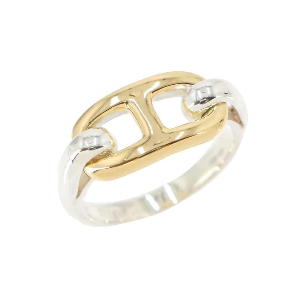 Hermes Chaine D'ancre Ring Silver Gold