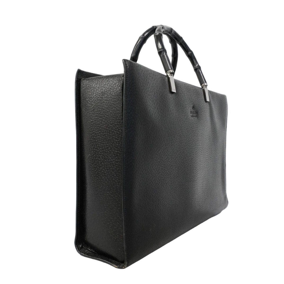 Gucci Handbag Bamboo 002 Leather Black Silver — view 2