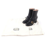 Gucci GG Marmont Tassel Side Zip Leather Short Boots Black Gold 38 Handbag — view 2