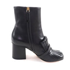 Gucci GG Marmont Tassel Side Zip Leather Short Boots Black Gold 38 Handbag — view 6