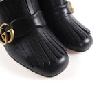 Gucci GG Marmont Tassel Side Zip Leather Short Boots Black Gold 38 Handbag — view 8