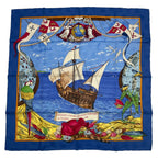 Hermes Scarf Silk Carre 90 Christophe Colomb Decouvre L'amerique 12 Octobre