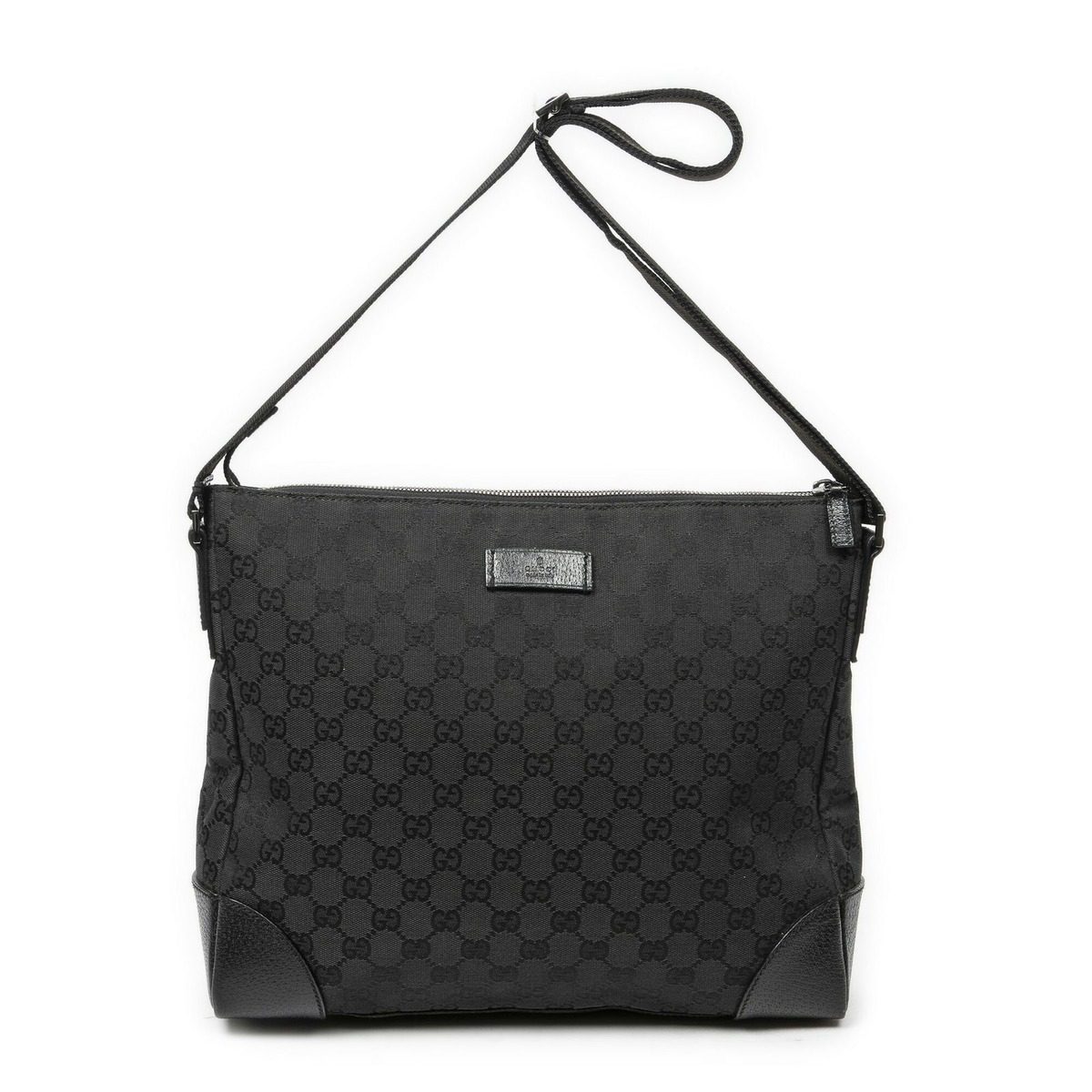 Gucci Zip Messenger Black GG Canvas