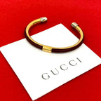 Gucci GG Logo Leather Bangle Bracelet Accessories Small — view 2
