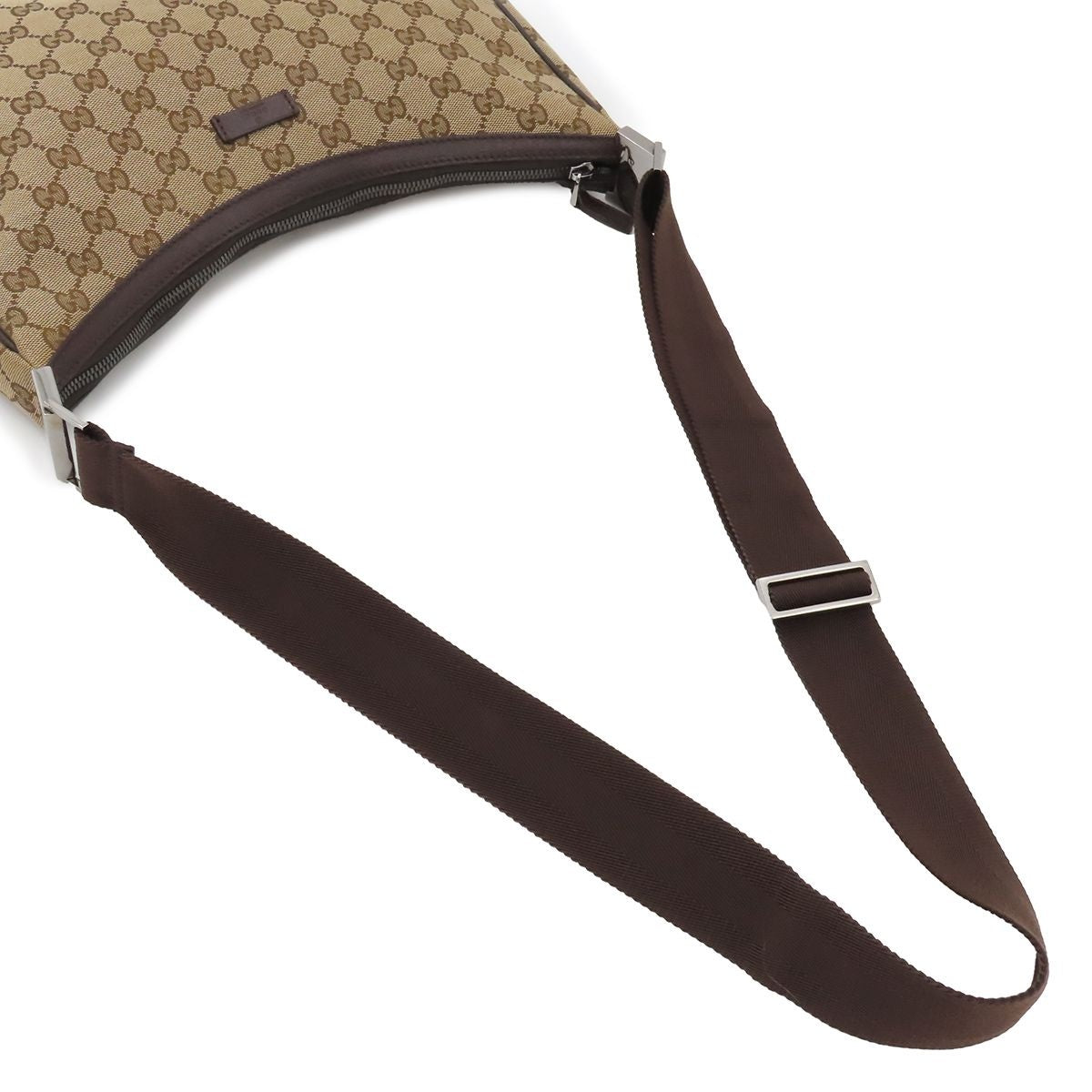 Gucci Shoulder Bag GG Canvas Beige Leather — view 4