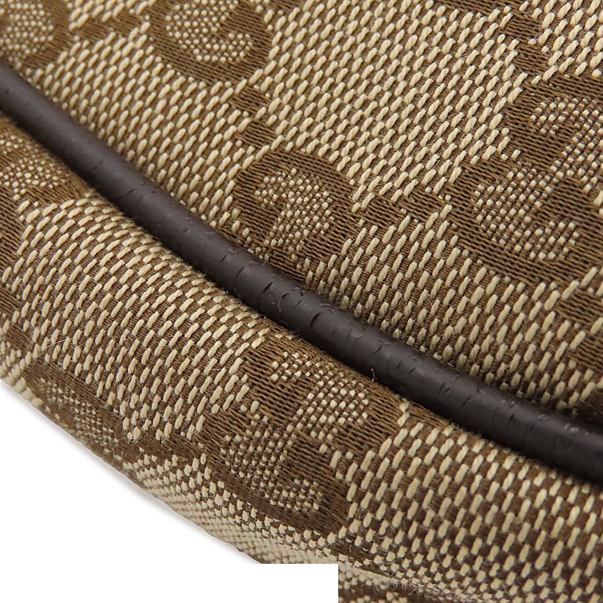 Gucci Shoulder Bag GG Canvas Beige Leather — view 6