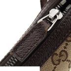 Gucci Shoulder Bag GG Canvas Beige Leather — view 7