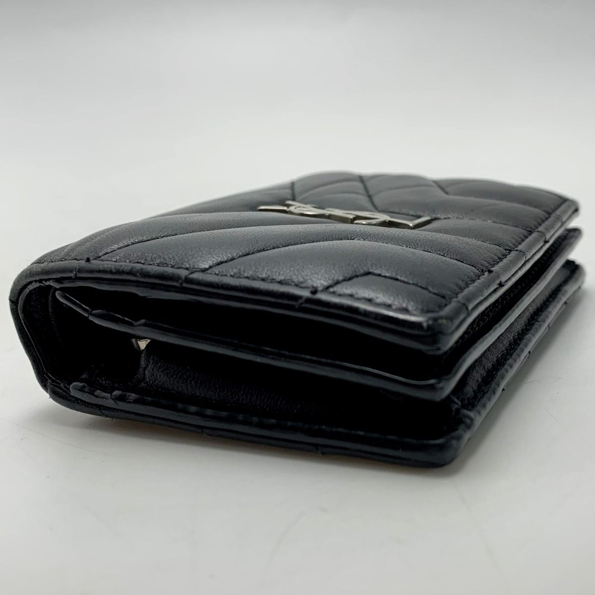 Saint Laurent Leather YSL Black Wallet Bifold — view 3