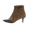Louis Vuitton Short Boots Pointed Toe Calf Hair Leather Damier Logo 37.5