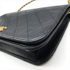 Chanel CC Logo Quilted Lambskin Push Lock Chain Shoulder Bag Black — view 4