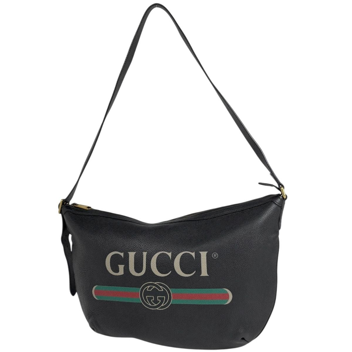 Gucci Half Moon Hobo Shoulder Bag Leather Black