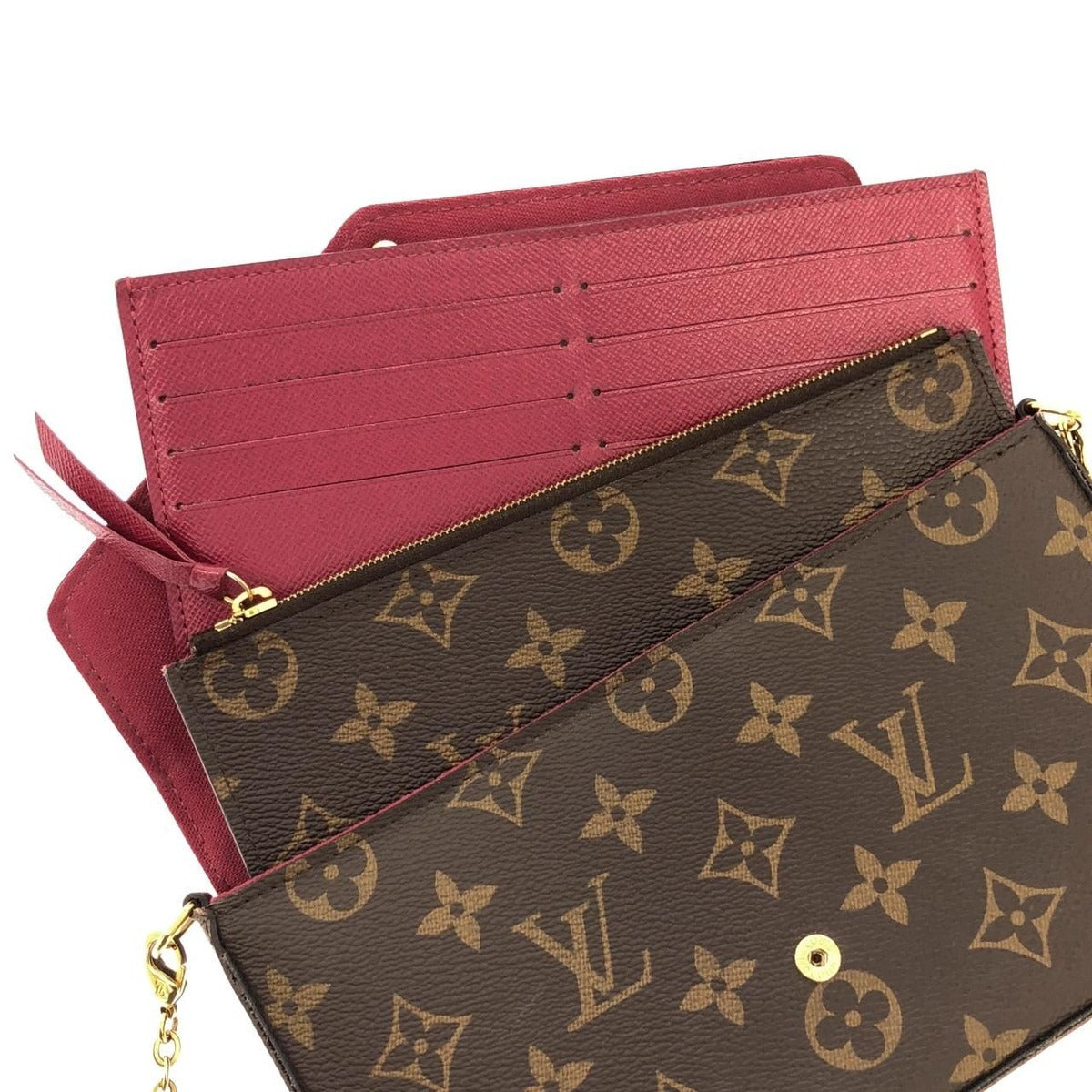 Louis Vuitton Monogram Pochette Felicie Shoulder Bag Brown Marron — view 6
