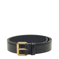 Gucci Plain Belt 85 34 Black Gold Calf