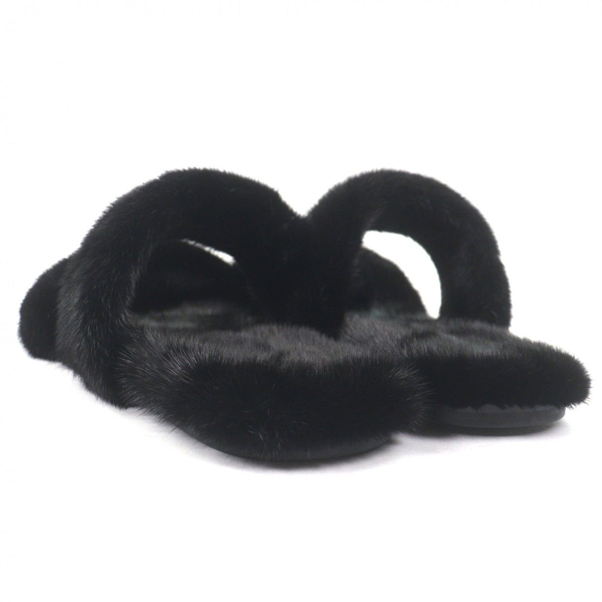 Saint Laurent Paris Mink Slide Sandals Black 44 — view 4