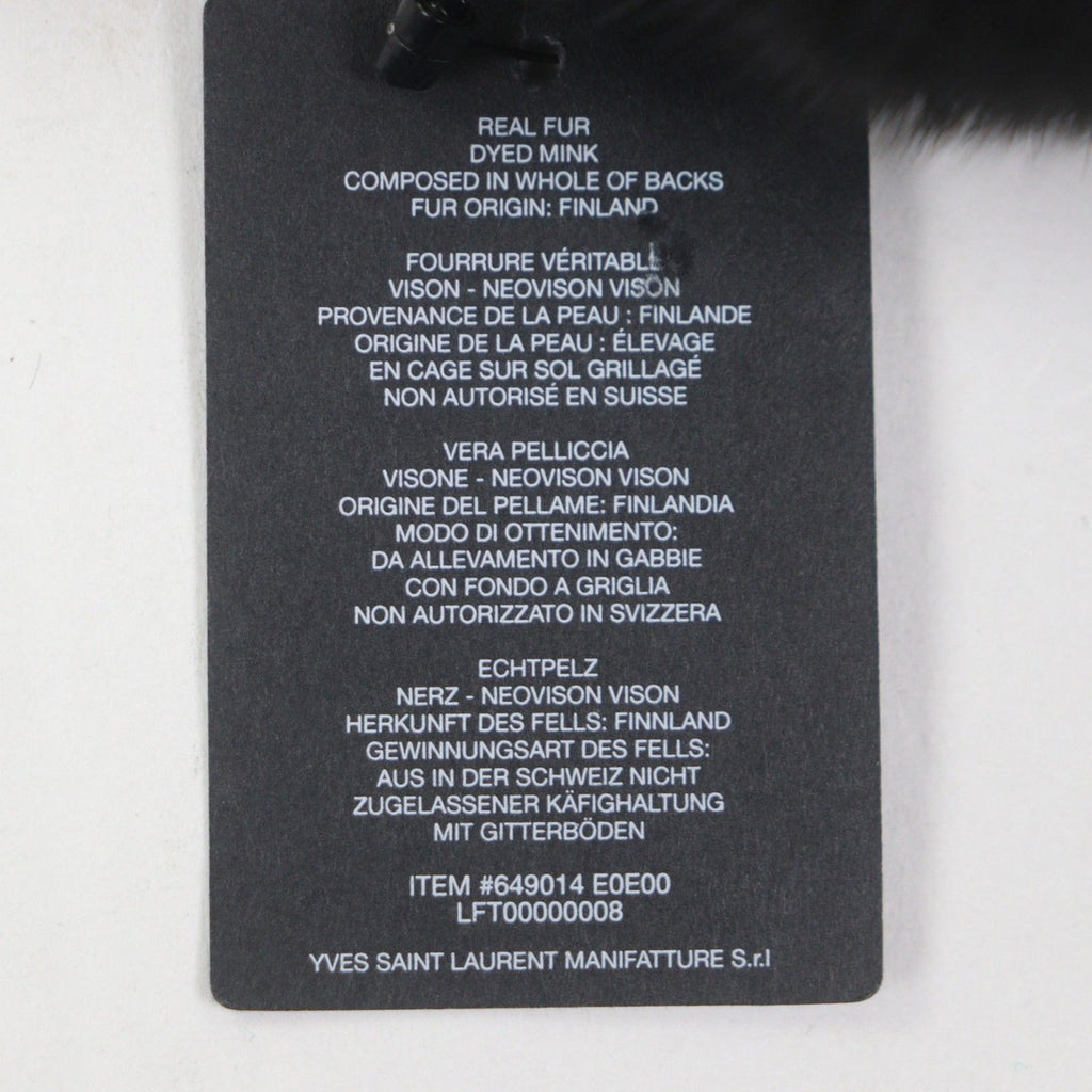 Saint Laurent Paris Mink Slide Sandals Black 44 — view 9