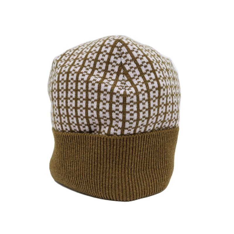 Hermes Knit Hat Beanie Brown Pink M Size Cashmere Cap — view 5