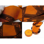 Hermes Twilly Ribbon Scarf Bolduc Pattern Silk Orange — view 4