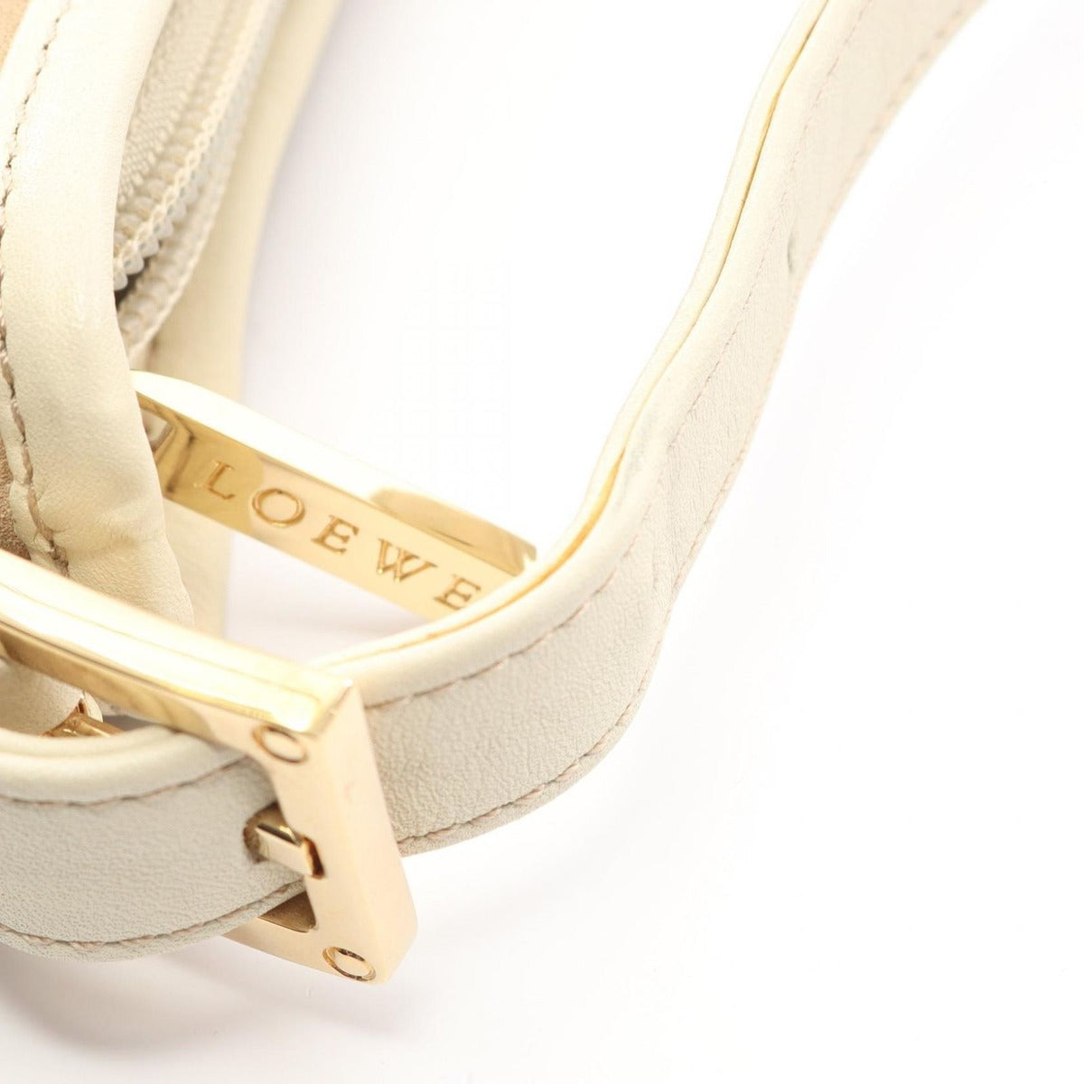 Loewe Shoulder Bag Anagram Beige Ivory Suede Leather — view 9