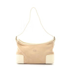 Loewe Shoulder Bag Anagram Beige Ivory Suede Leather