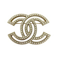 Chanel Coco Mark Brooch A20 V Gold Rhinestone