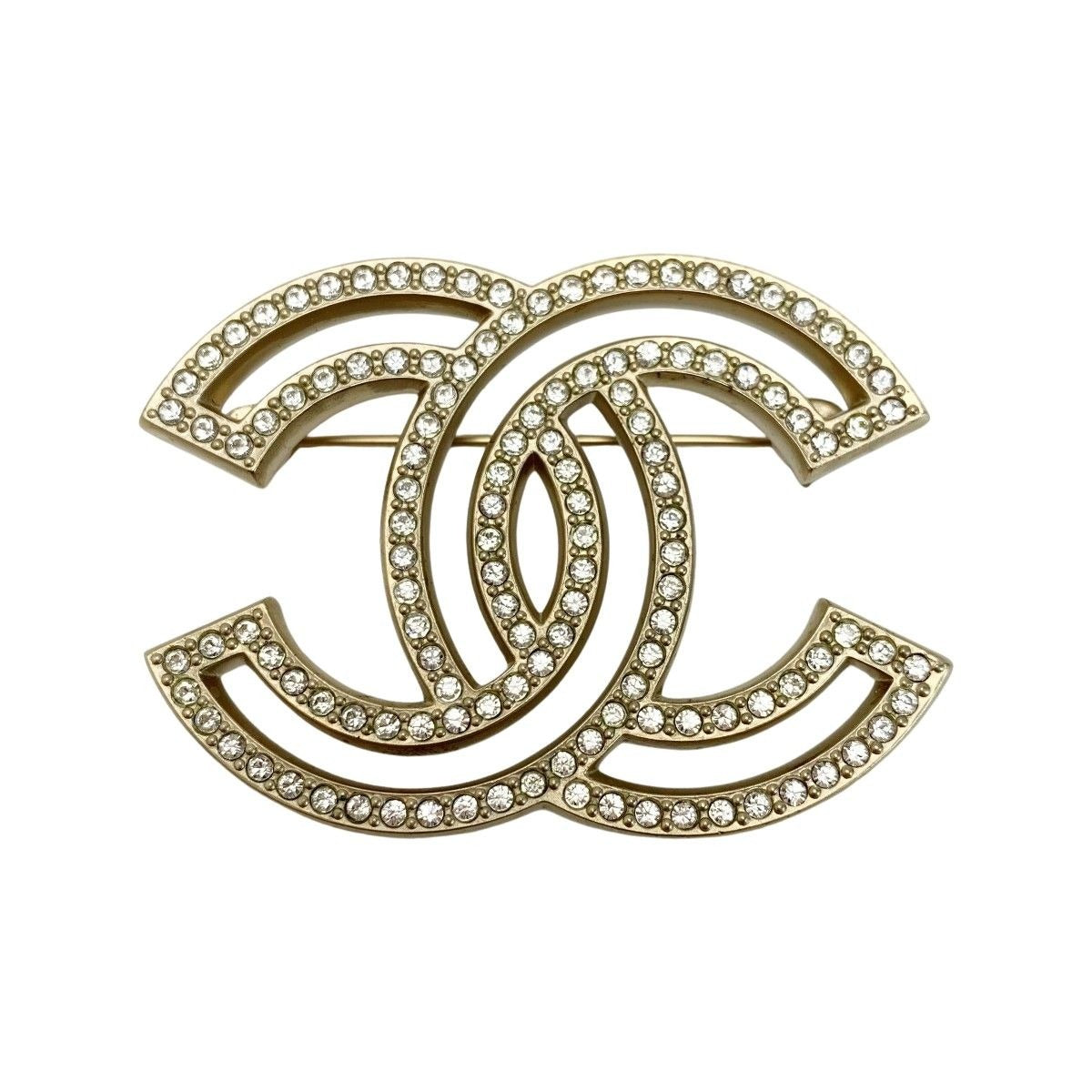 Chanel Coco Mark Brooch A20 V Gold Rhinestone — view 2