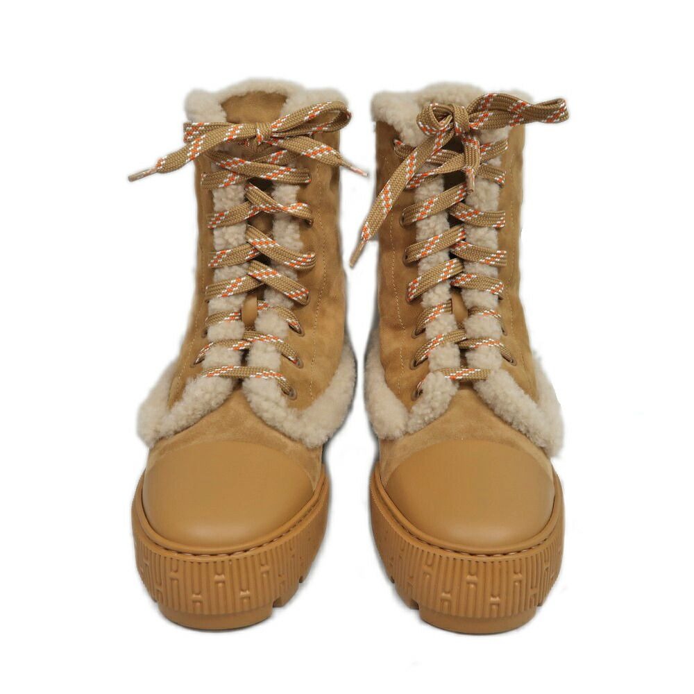 Hermes Short Boots Fresh Miel 38 Leather Shoes — view 2