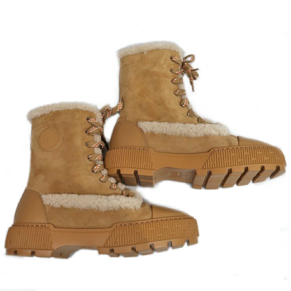 Hermes Short Boots Fresh Miel 38 Leather Shoes — view 5