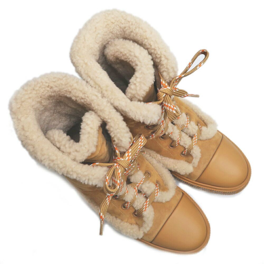 Hermes Short Boots Fresh Miel 38 Leather Shoes — view 6
