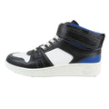 Hermes Logo Clou de Selle Style Leather High Cut Sneakers Shoes Black Blue