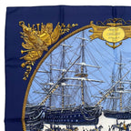 Hermes Scarf Silk Carre 90 Marine ET Cavalerie Sea and Cavalry Navy — view 3
