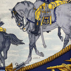 Hermes Scarf Silk Carre 90 Marine ET Cavalerie Sea and Cavalry Navy — view 8