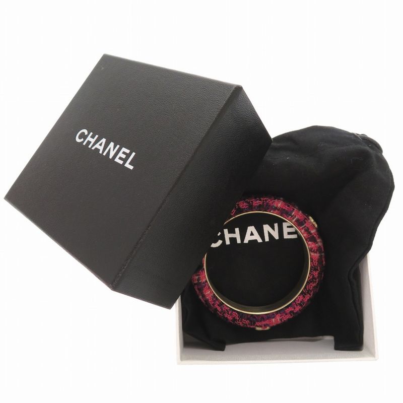 Chanel Coco Mark 09 a Tweed Purple Pink Bangle 0790 — view 3