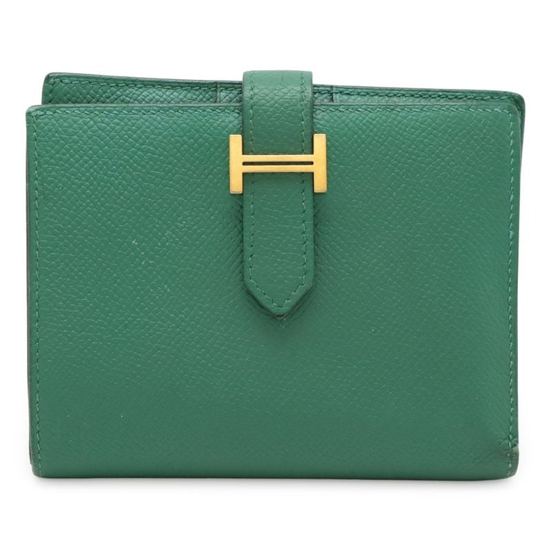 Hermes Bearn Compact Bifold Wallet Vaux Epson Leather Bamboo