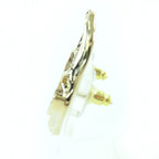 Chanel CC Logo Leaf Design Rhinestone Earrings Gold — view 2