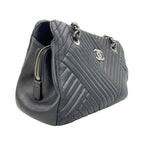 Chanel Shoulder Bag Chez Blanc Lambskin Black Silver — view 2