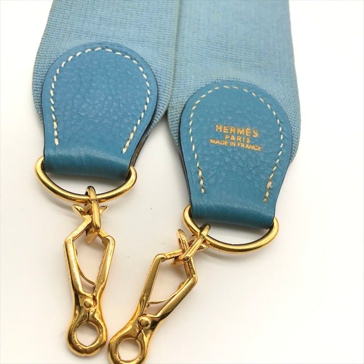 Hermes Evelyne Shoulder Strap Gold Blue Jean Light Bag — view 3