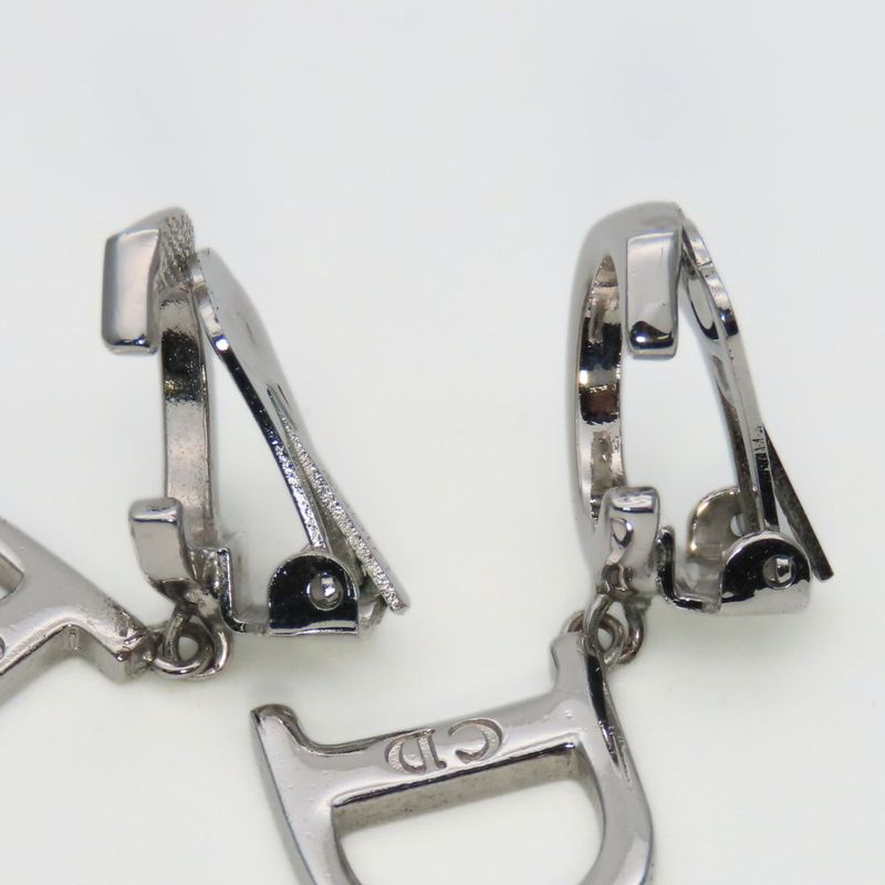 Christian Dior Earrings Swing Metal Silver CD Logo Accessory Plated — view 3