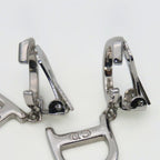 Christian Dior Earrings Swing Metal Silver CD Logo Accessory Plated — view 3
