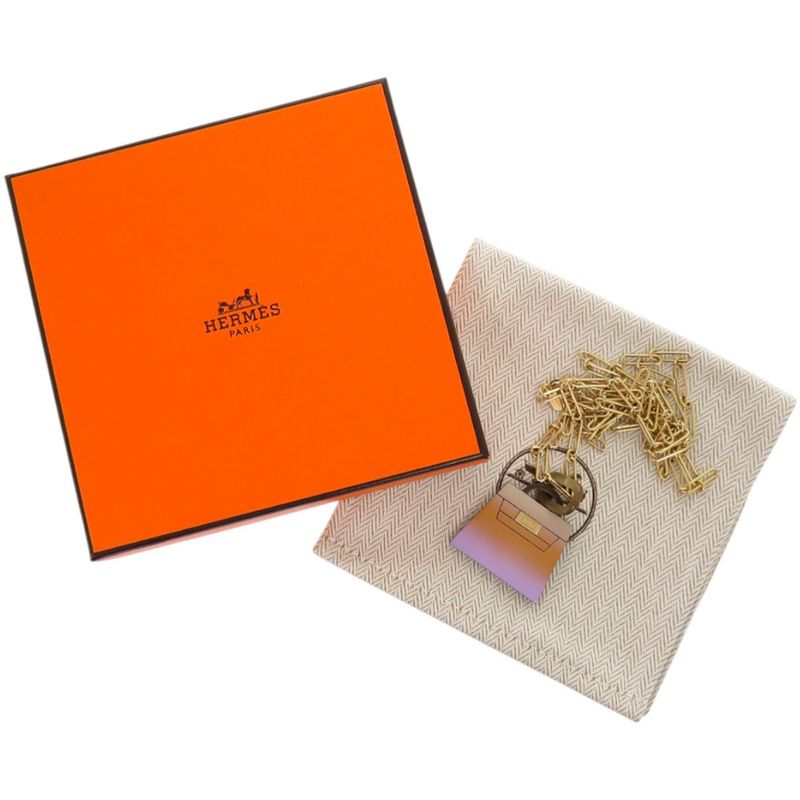 Hermes Fusion Amulet Kelly Pendant Large Model GP Horn Parma Brass Lira — view 3