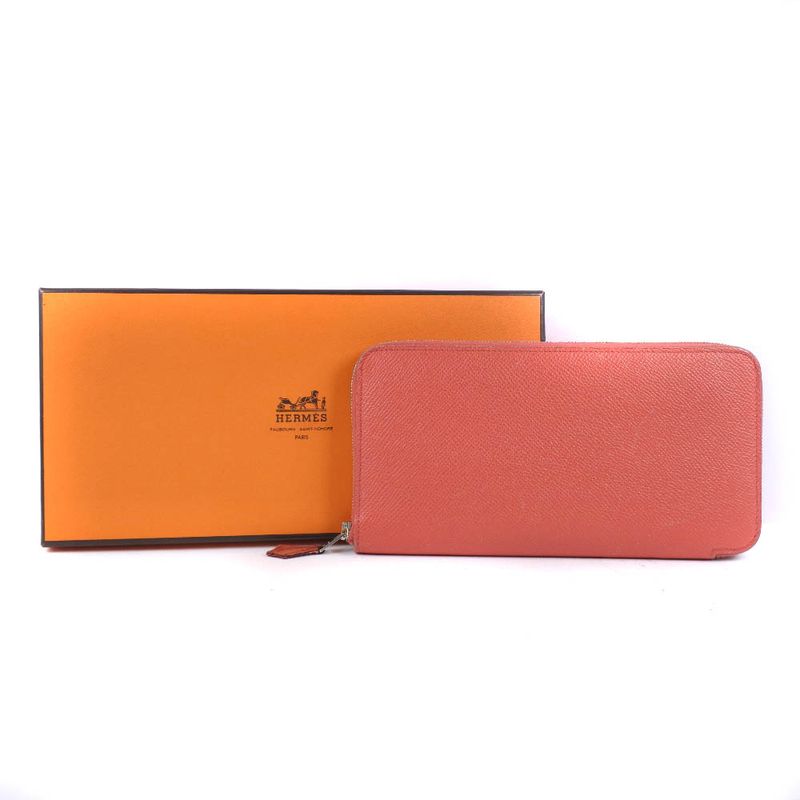 Hermes Azap Silk Inn Long Vaux Epson Rose Jaipur Pink T Wallet — view 9