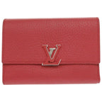 Louis Vuitton Portefeuille Capucino Compact Leather Red Trifold Wallet