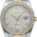 Rolex Datejust 36 Watch Diamond Bezel Computer Dial Overhauled Box Protected